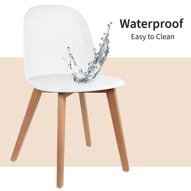 Ensemble de 2 chaises de salle à manger en plastique imitation bois pour événements, cuisine, bureau, jardin, terrasse, café