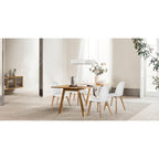 Ensemble de 2 chaises de salle à manger en plastique imitation bois pour événements, cuisine, bureau, jardin, terrasse, café