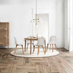 Ensemble de 2 chaises de salle à manger en plastique imitation bois pour événements, cuisine, bureau, jardin, terrasse, café