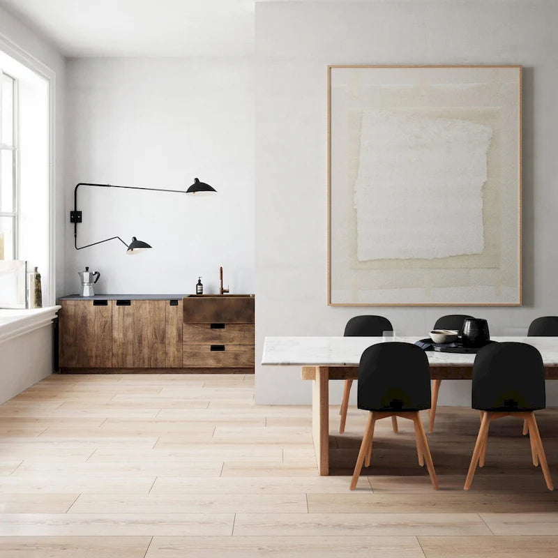 Ensemble de 2 chaises de salle à manger en plastique imitation bois pour événements, cuisine, bureau, jardin, terrasse, café