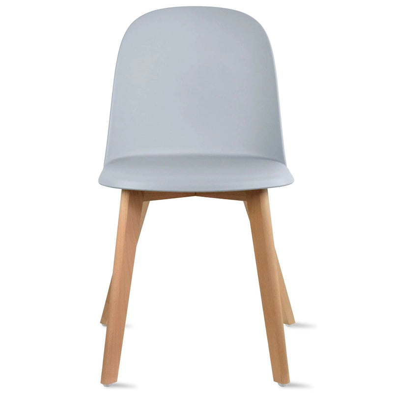 Ensemble de 2 chaises de salle à manger en plastique imitation bois pour événements, cuisine, bureau, jardin, terrasse, café