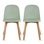 Ensemble de 2 chaises de salle à manger en plastique imitation bois pour événements, cuisine, bureau, jardin, terrasse, café