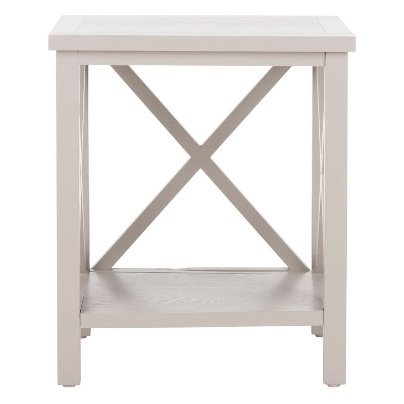 Table d'appoint SAFAVIEH Yasumi blanche à dossier croisé - 46 x 34 x 55 cm (18 po L x 13 po P x 22 po H)