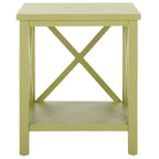 Table d'appoint SAFAVIEH Yasumi blanche à dossier croisé - 46 x 34 x 55 cm (18 po L x 13 po P x 22 po H)