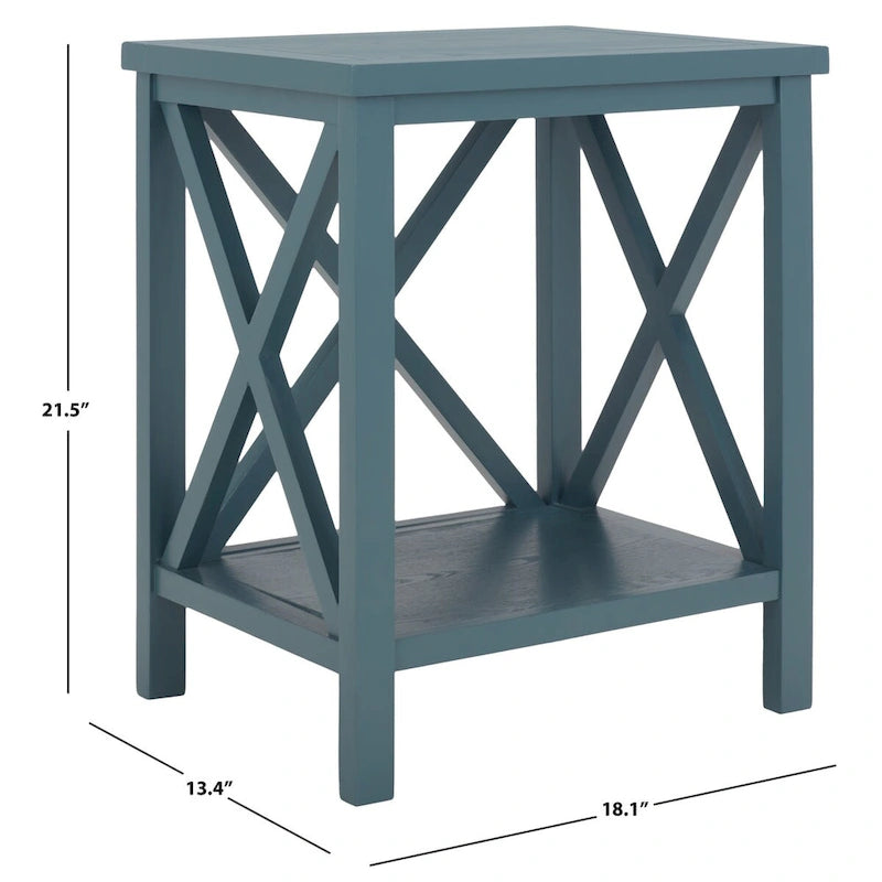 Table d'appoint SAFAVIEH Yasumi blanche à dossier croisé - 46 x 34 x 55 cm (18 po L x 13 po P x 22 po H)