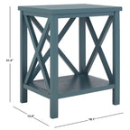 Table d'appoint SAFAVIEH Yasumi blanche à dossier croisé - 46 x 34 x 55 cm (18 po L x 13 po P x 22 po H)