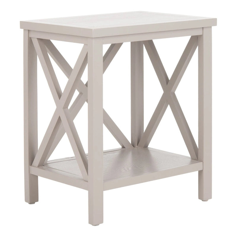 Table d'appoint SAFAVIEH Yasumi blanche à dossier croisé - 46 x 34 x 55 cm (18 po L x 13 po P x 22 po H)