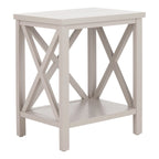 Table d'appoint SAFAVIEH Yasumi blanche à dossier croisé - 46 x 34 x 55 cm (18 po L x 13 po P x 22 po H)