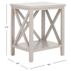 Table d'appoint SAFAVIEH Yasumi blanche à dossier croisé - 46 x 34 x 55 cm (18 po L x 13 po P x 22 po H)