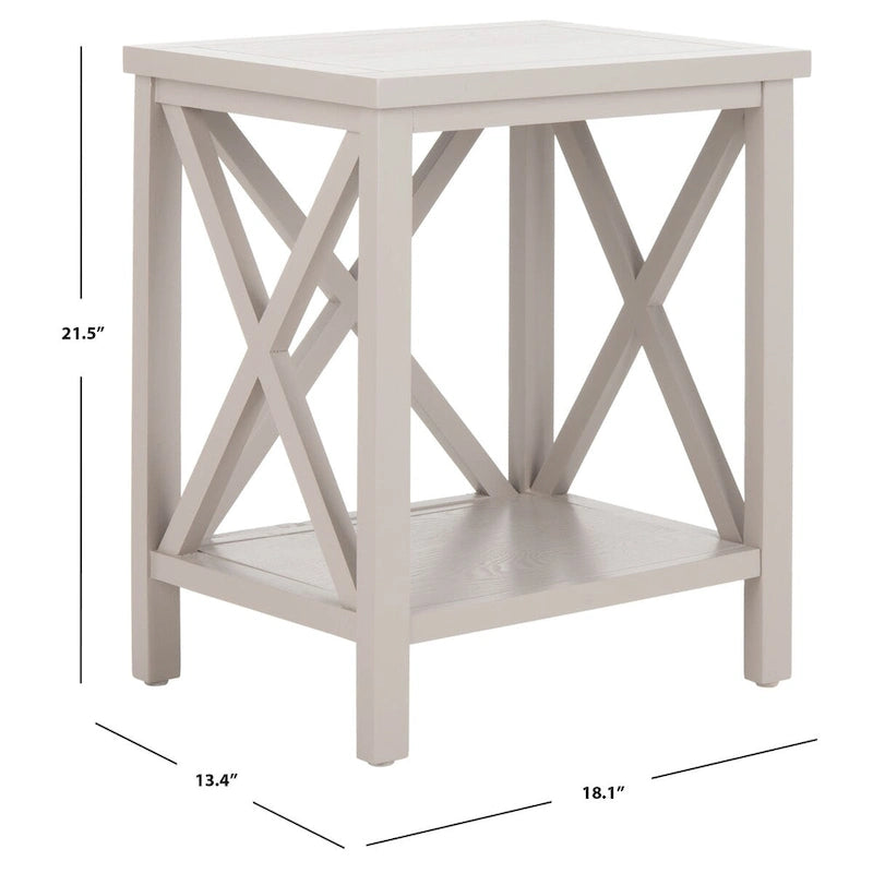 Table d'appoint SAFAVIEH Yasumi blanche à dossier croisé - 46 x 34 x 55 cm (18 po L x 13 po P x 22 po H)
