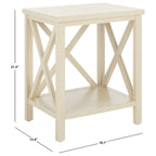 Table d'appoint SAFAVIEH Yasumi blanche à dossier croisé - 46 x 34 x 55 cm (18 po L x 13 po P x 22 po H)