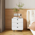 Modern Steel Nightstand Storage Cabinet with 3 Drawers for Living Room,Bedroom