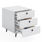 Table de chevet moderne en acier avec 3 tiroirs pour salon, chambre à coucher