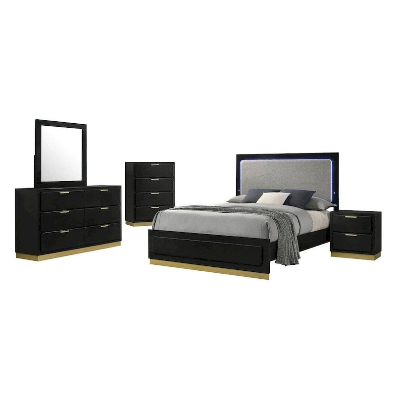 Ensemble de chambre à coucher rembourré Sophia 5 pièces