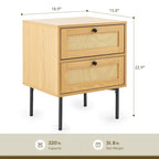 Table de chevet CO-Z Boho en rotin tressé