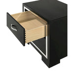 Ensemble de chambre à coucher Pedro 3 pièces en velours noir capitonné