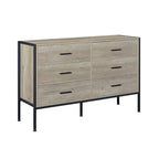 Commode moderne rustique en bois gris avec tiroirs, 48,58