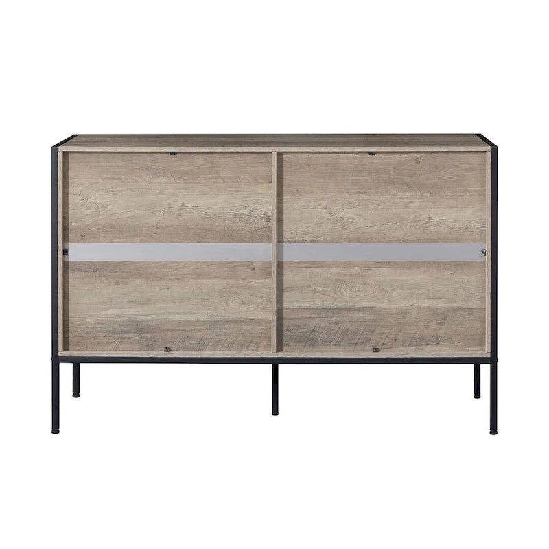 Commode moderne rustique en bois gris avec tiroirs, 48,58