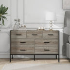 Commode moderne rustique en bois gris avec tiroirs, 48,58