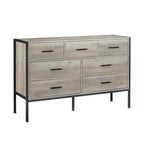 Commode moderne rustique en bois gris avec tiroirs, 48,58