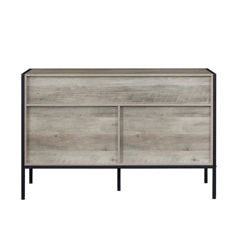 Commode moderne rustique en bois gris avec tiroirs, 48,58