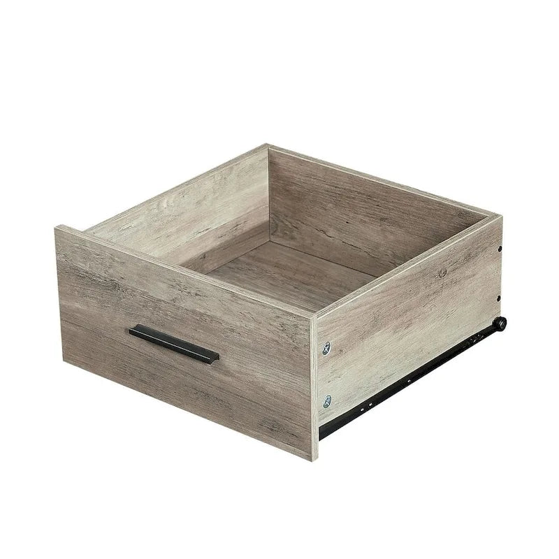 Commode moderne rustique en bois gris avec tiroirs, 48,58