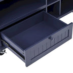 Îlot de cuisine à roulettes, meuble de rangement, plateau en bois massif