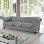 Canapé Chesterfield Emery, confort luxueux pour salons chaleureux, canapé moderne du milieu du siècle, élégance et sérénité, canapé 3 places