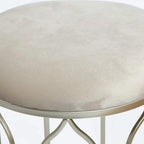 Adeco FT0254 Repose-pieds rond empilable, pieds en acier, hauteur 43 cm, lot de 2 poufs et poufs de rangement, gris clair