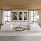 Canapé d'angle convertible modulable 6 places en forme de U pour salon