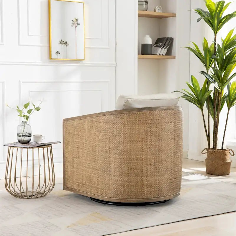 Fauteuil pivotant en forme de tonneau