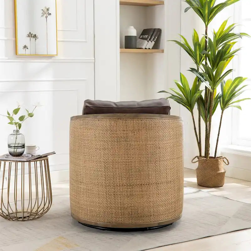 Fauteuil pivotant en forme de tonneau