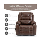 Fauteuil inclinable électrique releveur en cuir PU avec massage et chauffage pour personnes âgées
