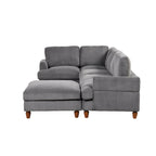 Canapé d'angle modulable avec pouf en forme de L