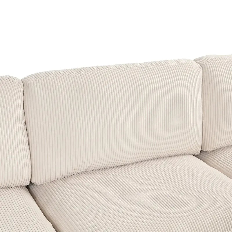 Canapé d'angle modulable avec pouf en forme de L