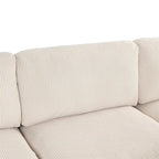 Canapé d'angle modulable avec pouf en forme de L