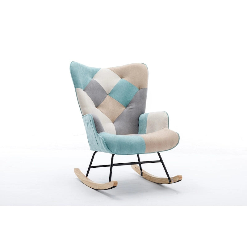 Fauteuil d'appoint patchwork moderne pour salon, chambre ou studio