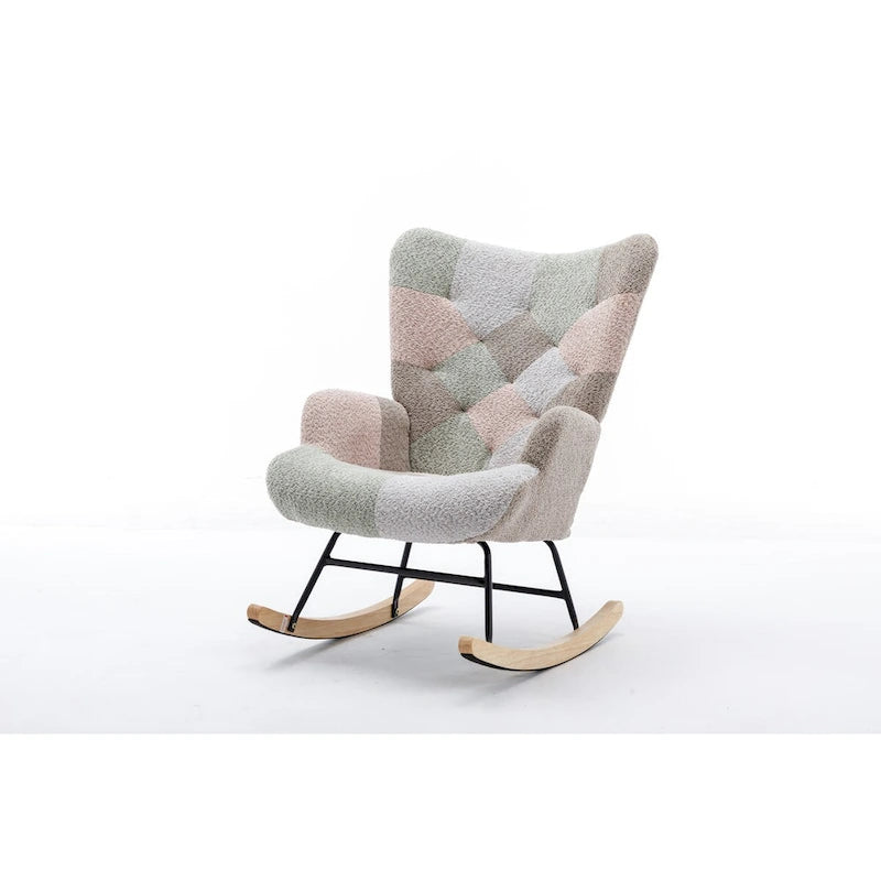 Fauteuil d'appoint patchwork moderne pour salon, chambre ou studio