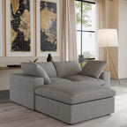 Canapé d'angle modulable convertible en forme de L avec assise de rangement