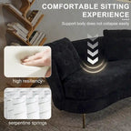 Canapé deux places en velours avec pieds en métal doré pour salon