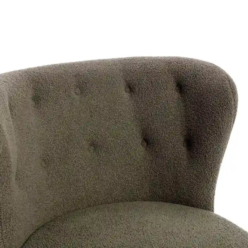 Fauteuil d'appoint, fauteuil sans accoudoirs rembourré en peau d'agneau sherpa, fauteuil de lecture moderne pour salon, avec pieds en bois