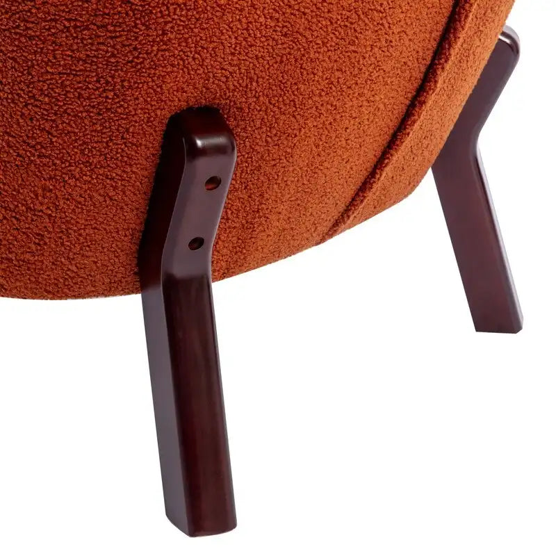 Fauteuil d'appoint, fauteuil sans accoudoirs rembourré en peau d'agneau sherpa, fauteuil de lecture moderne pour salon, avec pieds en bois