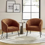 Fauteuil Hal Modern Boucle avec pieds en métal, lot de 2, par HULALA HOME