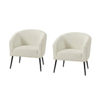 Fauteuil Hal Modern Boucle avec pieds en métal, lot de 2, par HULALA HOME