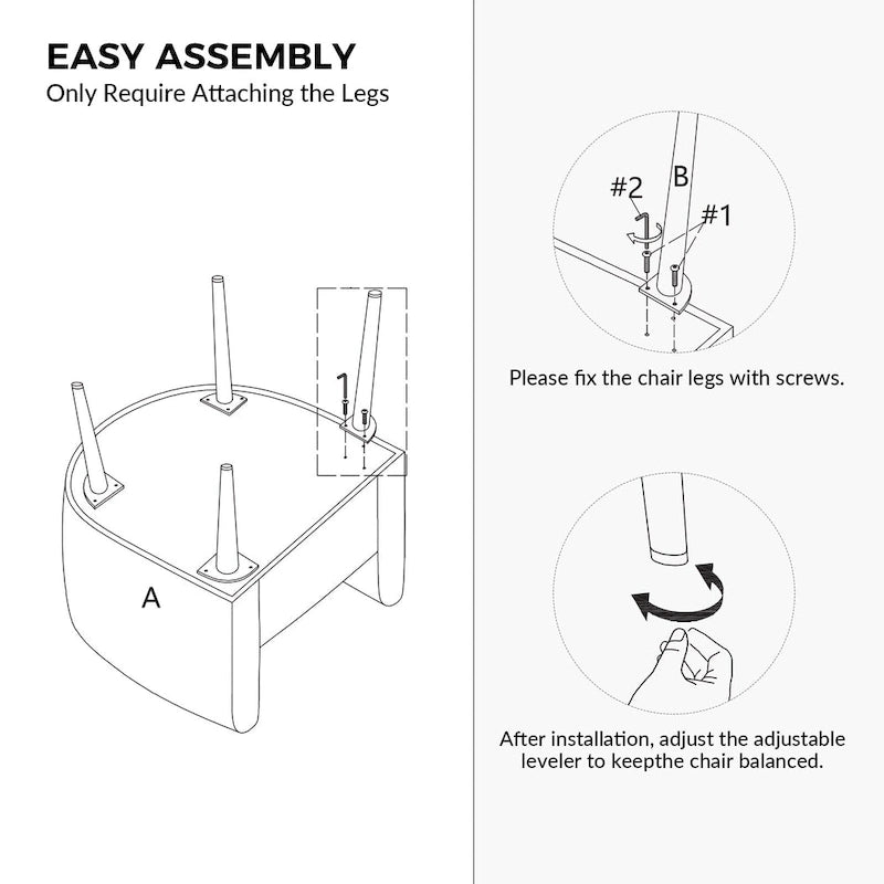 Fauteuil Hal Modern Boucle avec pieds en métal, lot de 2, par HULALA HOME
