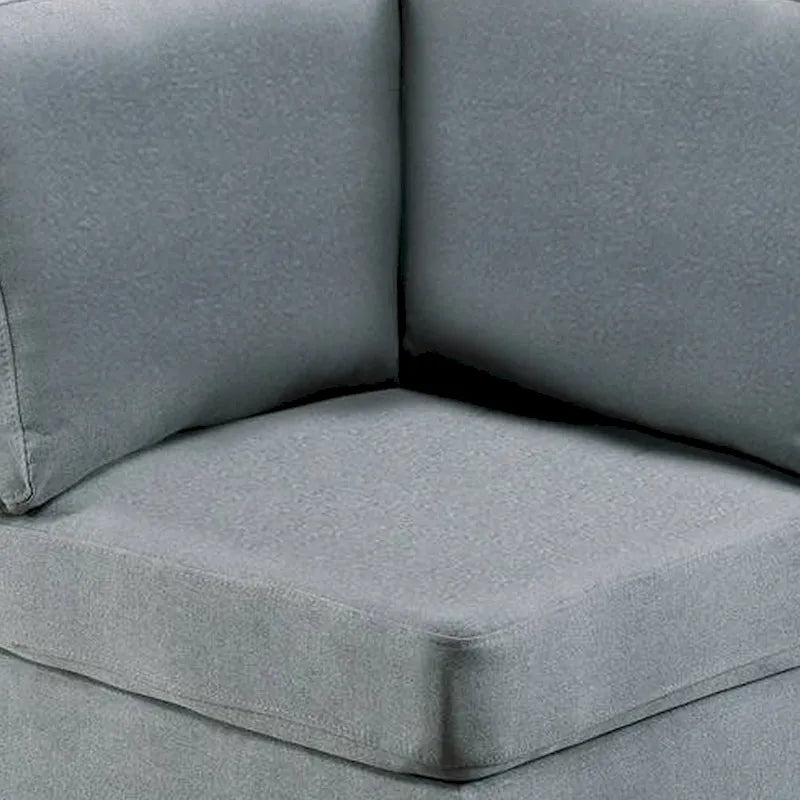 Fauteuil d'angle modulaire Remy 81 cm, chenille gris clair, bois massif