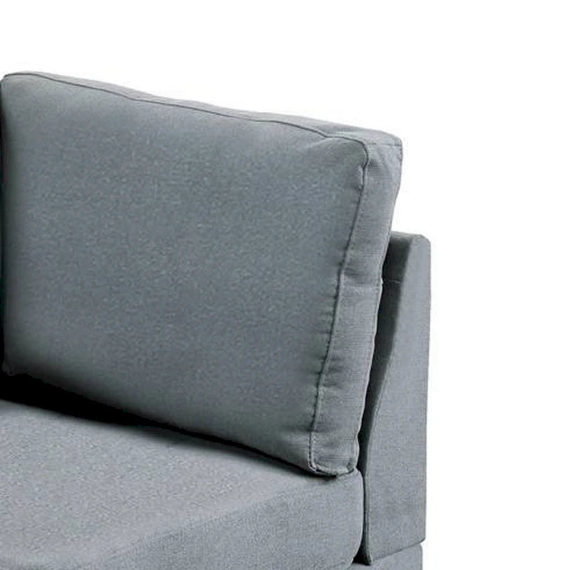 Fauteuil d'angle modulaire Remy 81 cm, chenille gris clair, bois massif