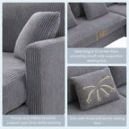 Canapé d'angle convertible en L, moderne et réversible, avec méridienne de rangement pour salon