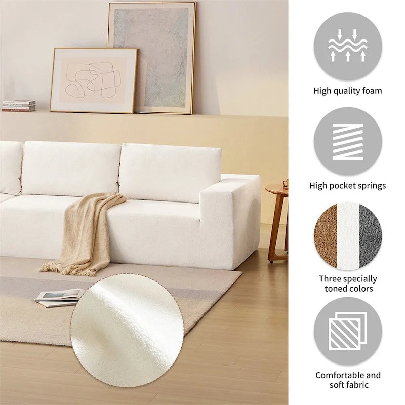 Canapé d'angle modulable en forme de L, ensemble canapé de sol, meubles rembourrés