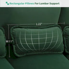 Canapé d'angle moderne en forme de U 110 x 55 cm avec coussins lombaires, canapé symétrique rembourré 6 places